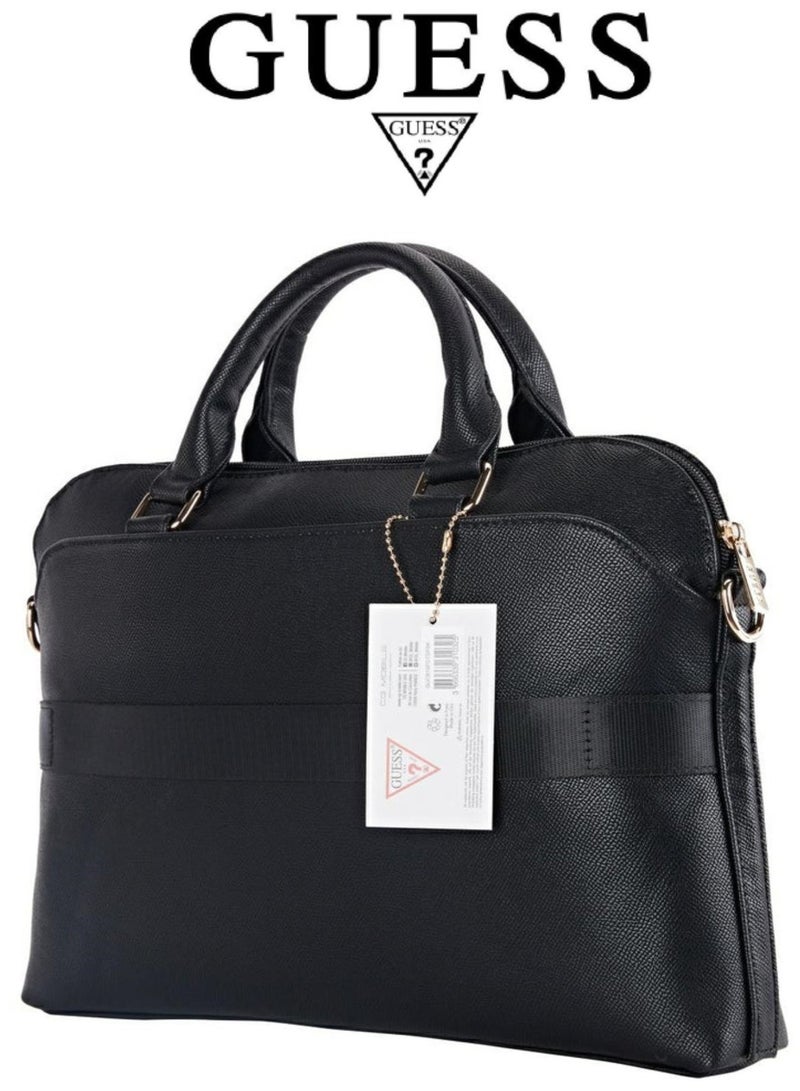 GUESS Laptop Guess bag, Guess bag suitable for laptops of 13/14/15 inches, leather laptop bag. Elegant and luxurious French design laptop bag. Original and certified Guess laptop bag. Black - Image 4